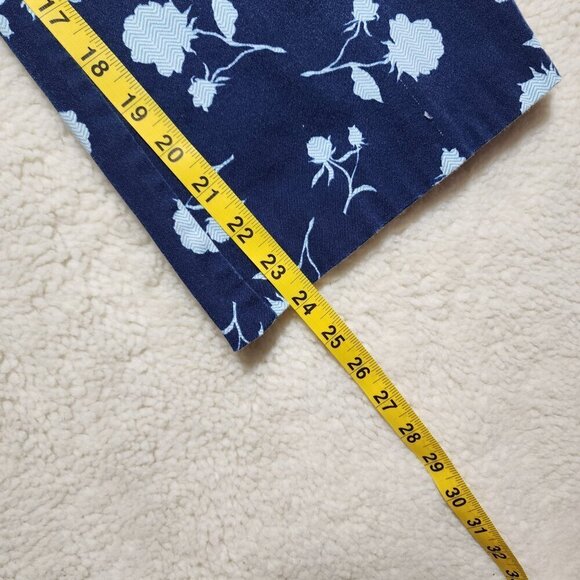 Esprit Ankle Pants Baggy Size 32 Blue Straight Stretch Casual Graphic Print - Picture 5 of 6